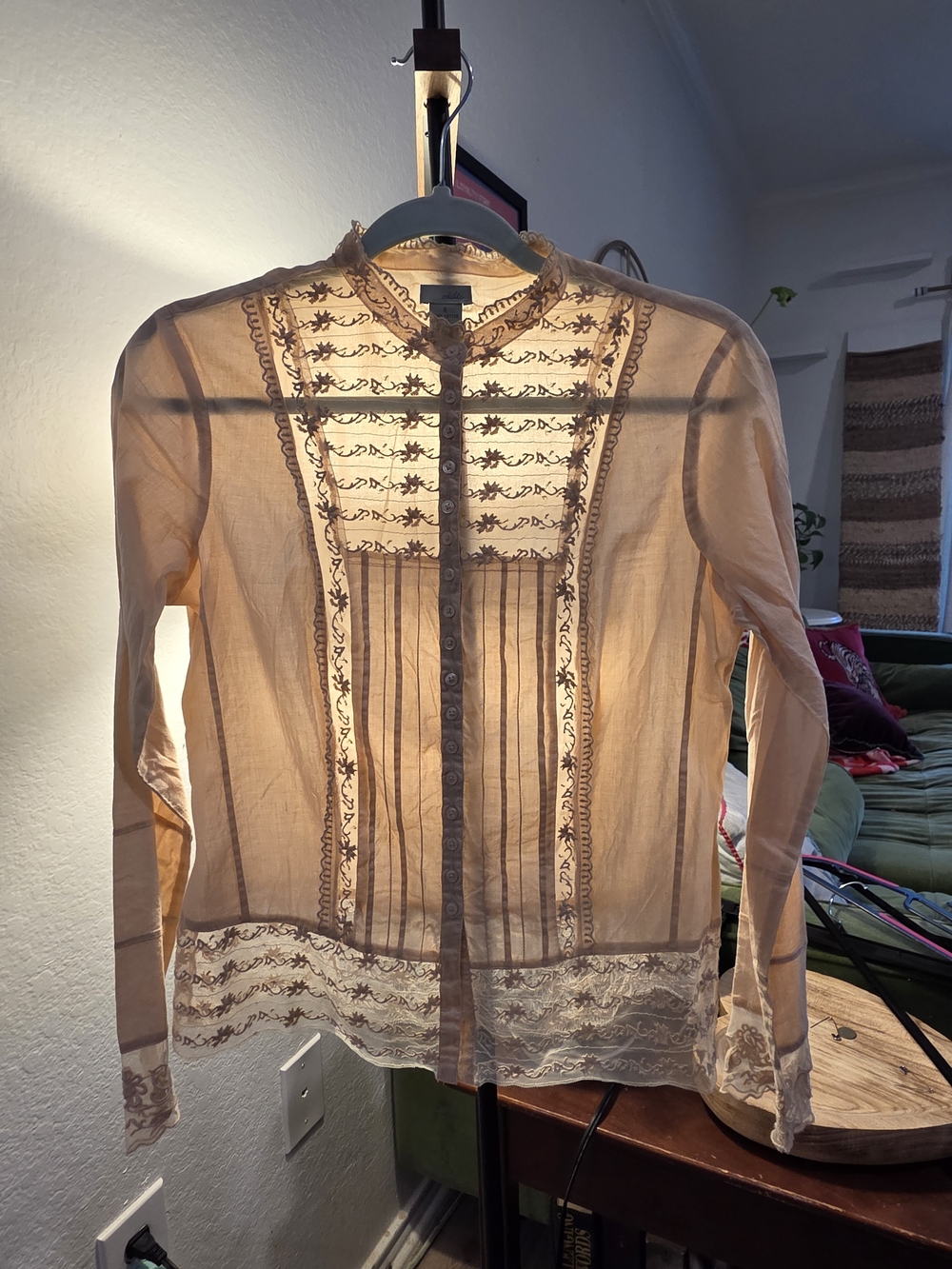 Anthropologie Odille Embroidered Button-Up Blouse - Picture 4 of 10